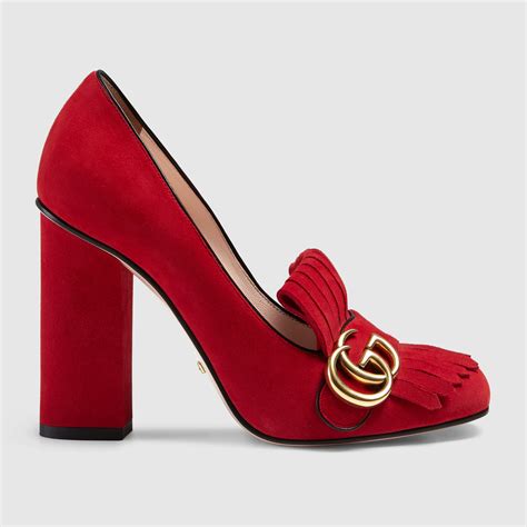 gucci suede tassel heels|Gucci Heels for Women .